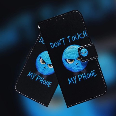 ETUI Z KLAPKĄ XIAOMI REDMI NOTE 8/NOTE 8 2021 CASE CZARNY Z EKOSKÓRY EMOJI