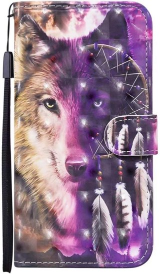 ETUI Z KLAPKĄ SAMSUNG GALAXY A42 5G FIOLETOWY WILK+SZKŁO HARTOWANE SM-A426B