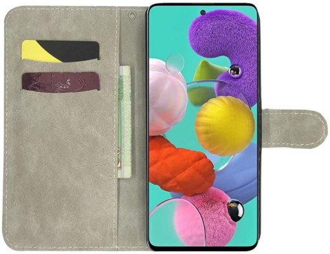 ETUI Z KLAPKĄ SAMSUNG GALAXY A42 5G FIOLETOWY WILK+SZKŁO HARTOWANE SM-A426B