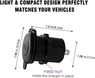 GNIAZDO ŁADOWARKI SAMOCHODOWEJ 12V/24V 2xPORT ŁADOWNIA USB 5V 2.1A