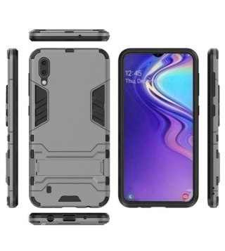 TWARDE ETUI POKROWIEC DO SAMSUNG GALAXY M10 SZARE SOLIDNE PLECKI