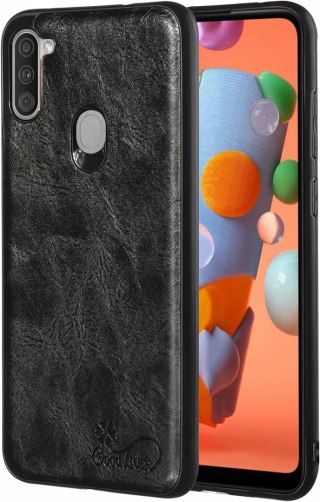 ZESTAW ETUI SAMSUNG GALAXY A21 EKOSKÓRA CZARNY +SZKŁO HARTOWANE SM-A215U