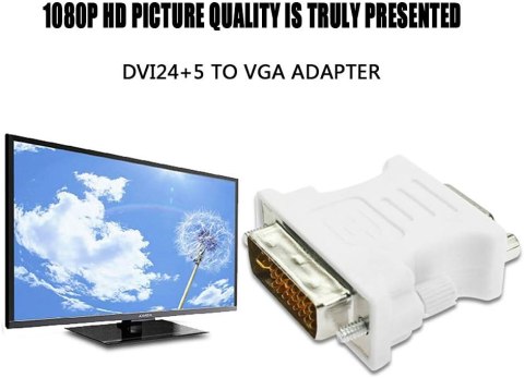 2x ADAPTER PRZEJŚCIÓWKA DVI NA VGA DVI-I 24+5 MĘSKI