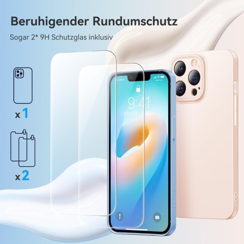 2X SZKŁO HARTOWANE ETUI APPLE IPHONE 13 PRO GRANATOWE MOCNE