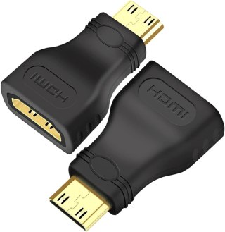 2x ZŁĄCZE HDMI ADAPTER ŻEŃSKIE NA MĘSKIE MINI HDMI POZŁACANE 3D 4K 1080p