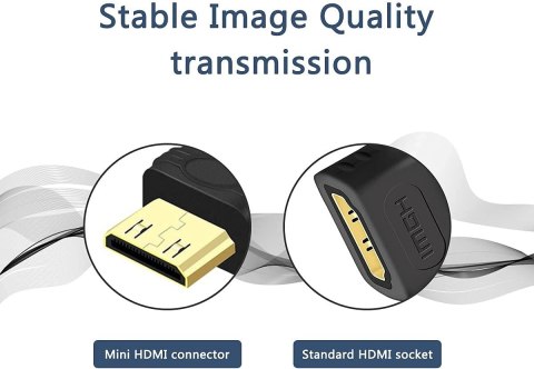 2x ZŁĄCZE HDMI ADAPTER ŻEŃSKIE NA MĘSKIE MINI HDMI POZŁACANE 3D 4K 1080p