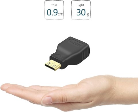 2x ZŁĄCZE HDMI ADAPTER ŻEŃSKIE NA MĘSKIE MINI HDMI POZŁACANE 3D 4K 1080p