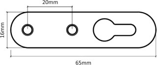 50x METALOWY WSPORNIK MONTAŻOWY PŁYTKA ZAWIESZAJĄCA 65/16 mm C41556