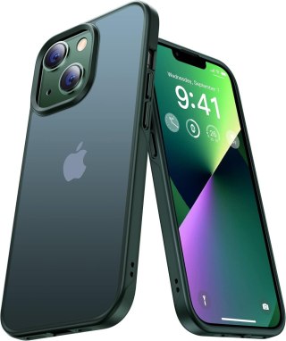 ETUI APPLE IPHONE 13 6.1" ZIELONE MATOWE PÓŁPRZEZROCZYSTE PLECKI +PODSTAWKA