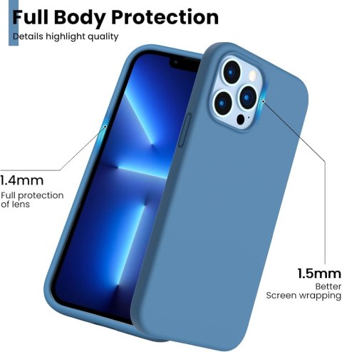 ETUI APPLE IPHONE 13 PRO MAX CASE SILIKONOWY NIEBIESKI Z MIKROFIBRĄ A2484