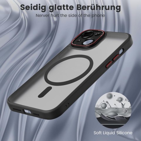 ETUI APPLE IPHONE 14 CASE GRANATOWY PRZYDYMIONE PLECKI MAGSAFE