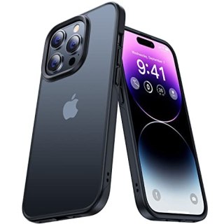 ETUI APPLE IPHONE 14 PRO SILIKONOWE CZARNE PÓLPRZEZROCZYSTE PLECKI