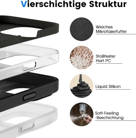 ETUI APPLE IPHONE 14 PRO SILIKONOWE CZARNE Z MIKROFIBRĄ WYŚCIÓŁKĄ