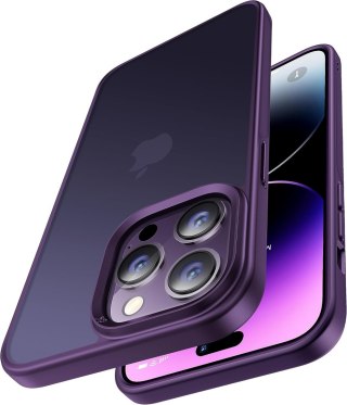 ETUI APPLE IPHONE 14 PRO SILIKONOWE FIOLETOWE PÓLPRZEZROCZYSTE PLECKI