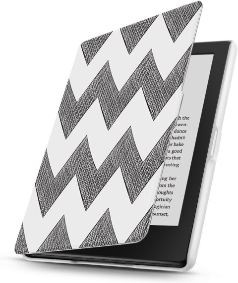 ETUI CZYTNIK KSIĄŻEK KINDLE PAPERWHITE 11-GEN 6" 2022 CZARNY BIAŁY ZYGZAK