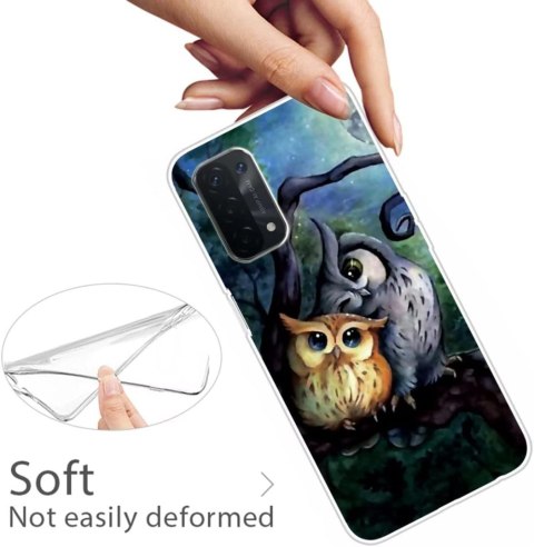 ETUI OPPO A54 5G/A74 5G SILIKONOWE MALOWANE SOWY +SZKŁO HARTOWANE CPH2195