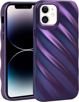 ETUI POKROWIEC DO APPLE IPHONE 11 SILIKONOWE FIOLETOWE OMBRE 3D WYTRZYMAŁE