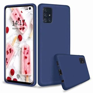 ETUI POKROWIEC DO SAMSUNG GALAXY A51 NIEBIESKIE SILIKONOWE SOLIDNE PLECKI