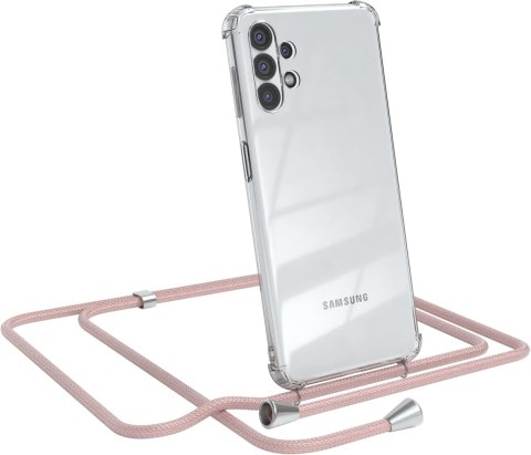 ETUI SAMSUNG GALAXY A32 4G SILIKONOWE BEZBARWNE +RÓŻOWA SMYCZ SM-A325F