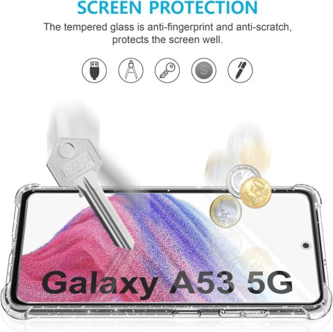 ETUI SAMSUNG GALAXY A53 5G SILIKONOWY BROKATOWY +2x SZKŁO HARTOWANE