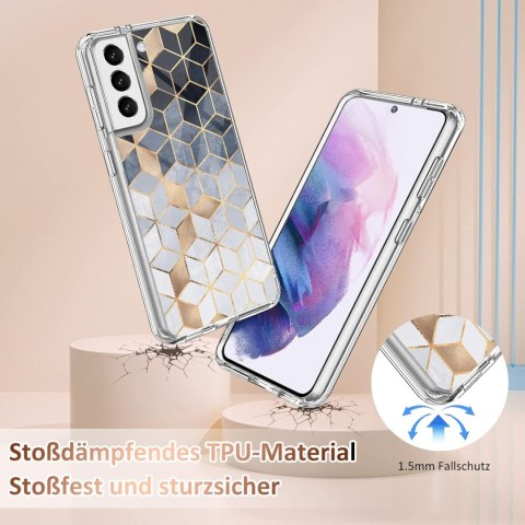 ETUI SILIKONOWE SAMSUNG GALAXY S21 FE 5G MARMUR GEOMETRIA ZŁOTO SM-G990B