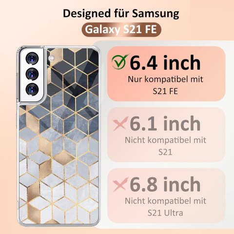 ETUI SILIKONOWE SAMSUNG GALAXY S21 FE 5G MARMUR GEOMETRIA ZŁOTO SM-G990B