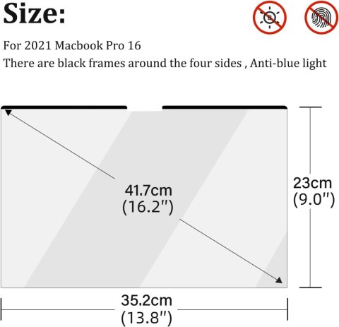 FOLIA OCHRONNA APPLE MACBOOK PRO 16 2021 FOLIA MAGNETYCZNA WYSOKA OCHRONA