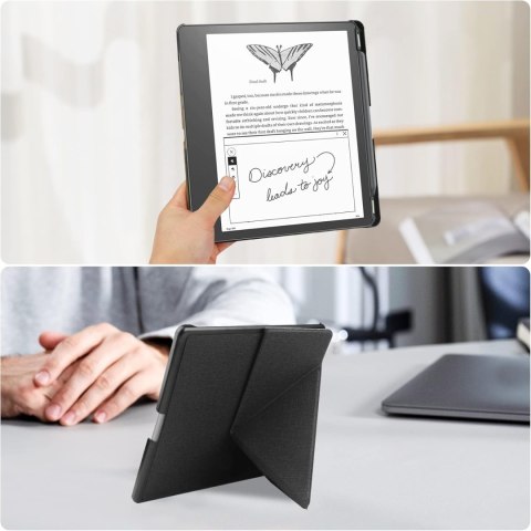 FUTERAŁ ETUI KINDLE SCRIBE 10.2" CZARNY MATERIAŁOWY Z PODSTAWKĄ POKROWIEC