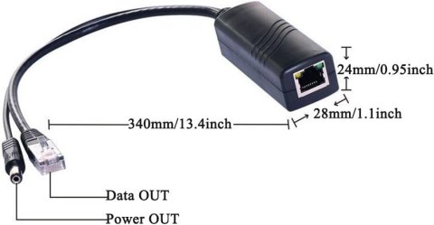 JEDNOPORTOWY PASYWNY ROZDZIELACZ POE RJ45 48V LS-POE-1210EL