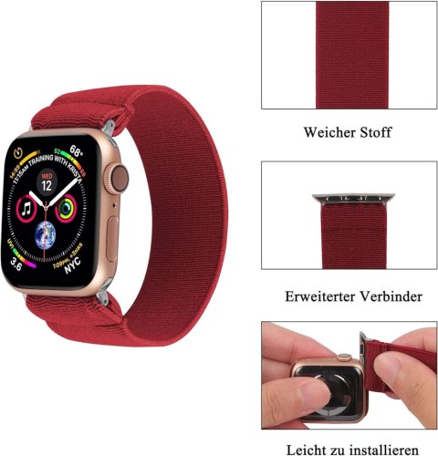 PASEK DO APPLE WATCH SERIES 38 MM/ 40 MM IWATCH SERIES 5 4 3 2 1 CZERWONY