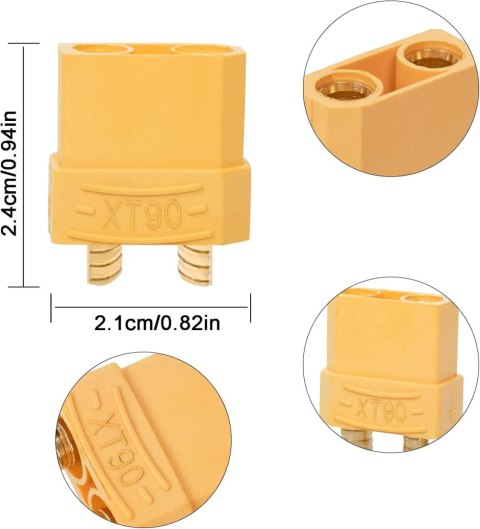 10x ZŁĄCZA XT90 DO BATERII LIPO