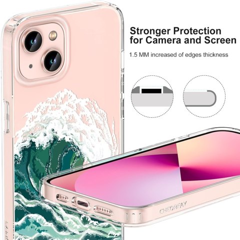 ETUI APPLE IPHONE 13 6.1" CASE SILIKONOWY PRZEZROCZYSTY FALA TSUNAMI A2482