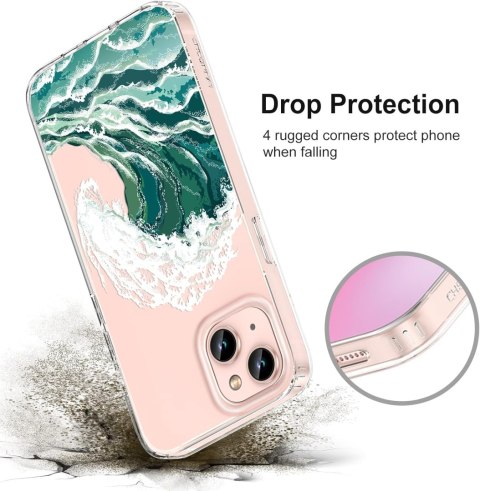 ETUI APPLE IPHONE 13 6.1" CASE SILIKONOWY PRZEZROCZYSTY FALA TSUNAMI A2482