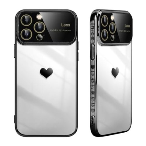 ETUI APPLE IPHONE 14 PRO SILIKONOWE CZARNE SERDUSZKO +OCHRONA APARATU