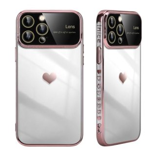 ETUI APPLE IPHONE 14 PRO SILIKONOWE RÓŻOWA RAMKA SERDUSZKO OCHRONA APARATU