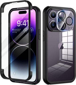 ETUI POKROWIEC DO APPLE IPHONE 14 PRO MAX CZARNA RAMKA PEŁNA OCHRONA