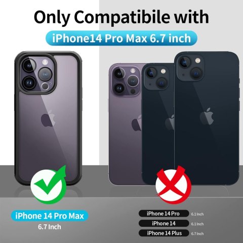 ETUI POKROWIEC DO APPLE IPHONE 14 PRO MAX CZARNA RAMKA PEŁNA OCHRONA