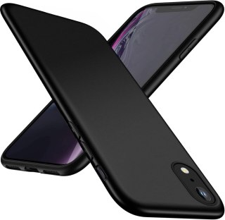 ETUI POKROWIEC DO APPLE IPHONE XR SILIKONOWE CZARNE PLECKI WYTRZYMAŁY CASE