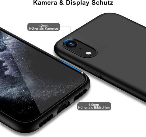 ETUI POKROWIEC DO APPLE IPHONE XR SILIKONOWE CZARNE PLECKI WYTRZYMAŁY CASE