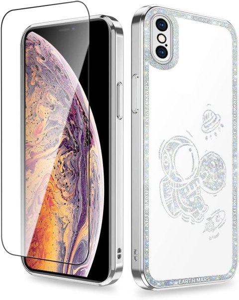 ETUI POKROWIEC DO APPLE IPHONE X/XS BŁYSZCZĄCE SOLIDNE + SZKŁO HARTOWANE