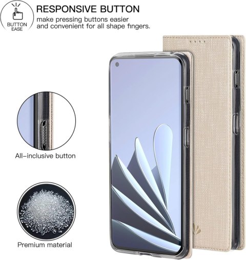 ETUI POKROWIEC DO ONEPLUS 10 PRO ZAMYKANY Z KLAPKĄ BEŻOWY WYTRZYMAŁY