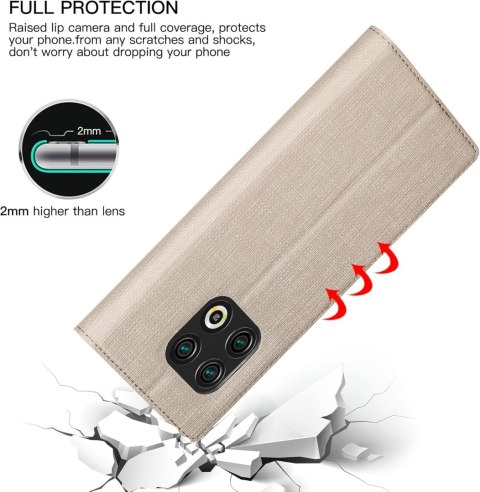 ETUI POKROWIEC DO ONEPLUS 10 PRO ZAMYKANY Z KLAPKĄ BEŻOWY WYTRZYMAŁY