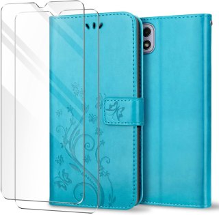 ETUI POKROWIEC SAMSUNG GALAXY A22 5G ZAMYKANE Z KLAPKĄ +2x SZKŁO HARTOWANE