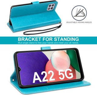 ETUI POKROWIEC SAMSUNG GALAXY A22 5G ZAMYKANE Z KLAPKĄ +2x SZKŁO HARTOWANE