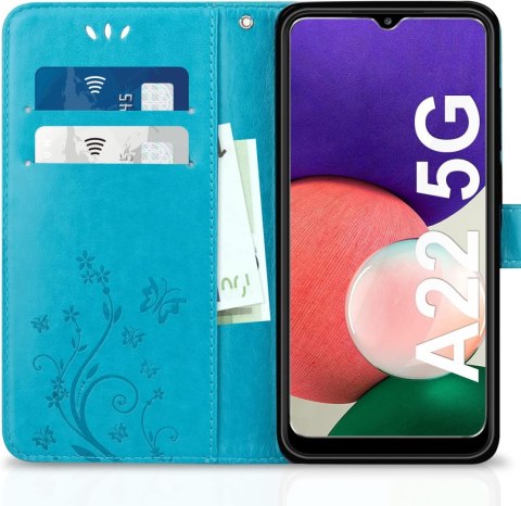 ETUI POKROWIEC SAMSUNG GALAXY A22 5G ZAMYKANE Z KLAPKĄ +2x SZKŁO HARTOWANE