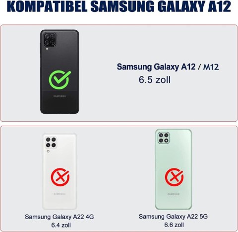 ETUI SAMSUNG GALAXY A12/M12 CZARNA RAMKA PRZEZROCZYSTE PLECKI CASE