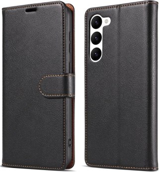 ETUI Z KLAPKĄ SAMSUNG GALAXY S23 CASE CZARNY Z EKOSKÓRY ELEGANCKI SM-S911B