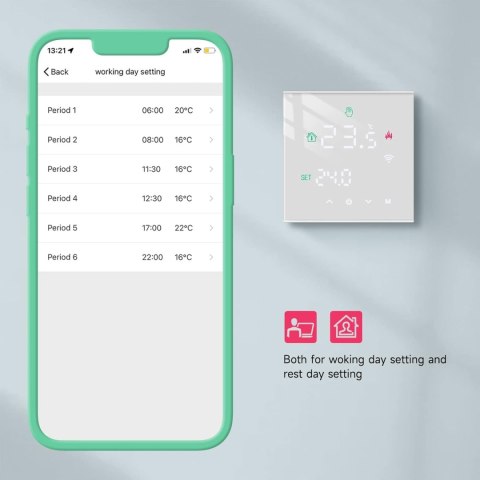 INTELIGENTNY TERMOSTAT STEROWNIK GRZEWCZY POKOJOWY GRZANIE GAZOWE WIFI