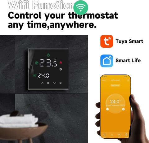 INTELIGENTNY TERMOSTAT STEROWNIK GRZEWCZY POKOJOWY GRZANIE GAZOWE WIFI
