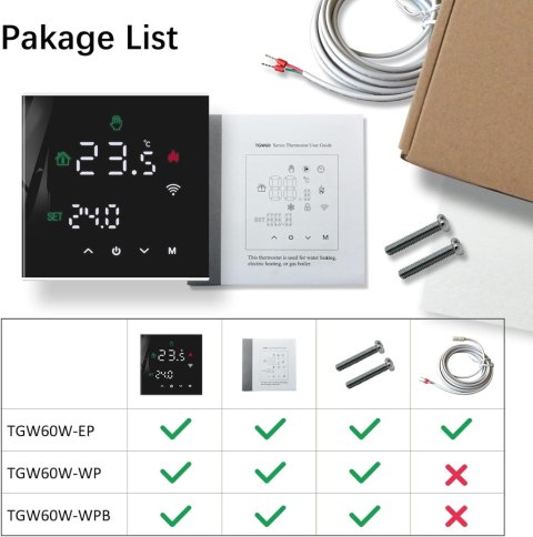 INTELIGENTNY TERMOSTAT STEROWNIK GRZEWCZY POKOJOWY GRZANIE GAZOWE WIFI